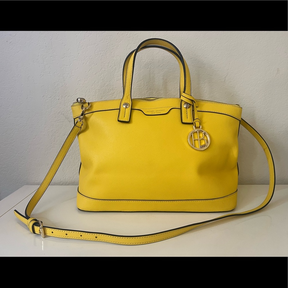 Henri Bendel West 57th Tote Satchel - yellow leather